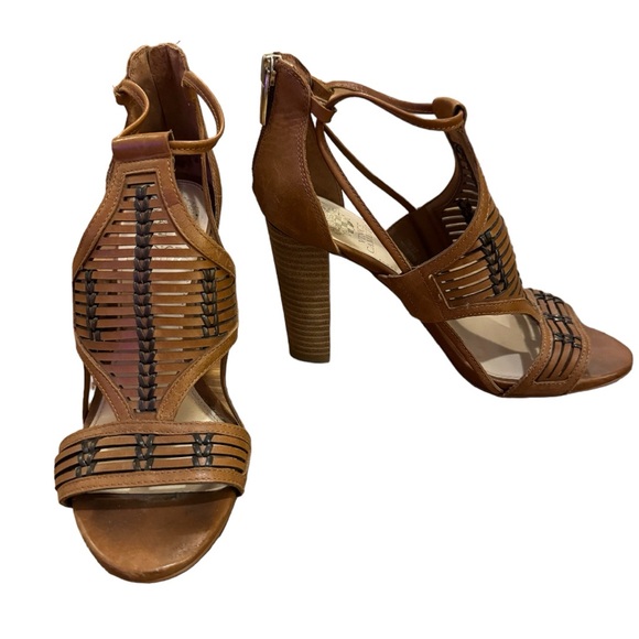Leather woven Vince Camuto block heels - Picture 4 of 7